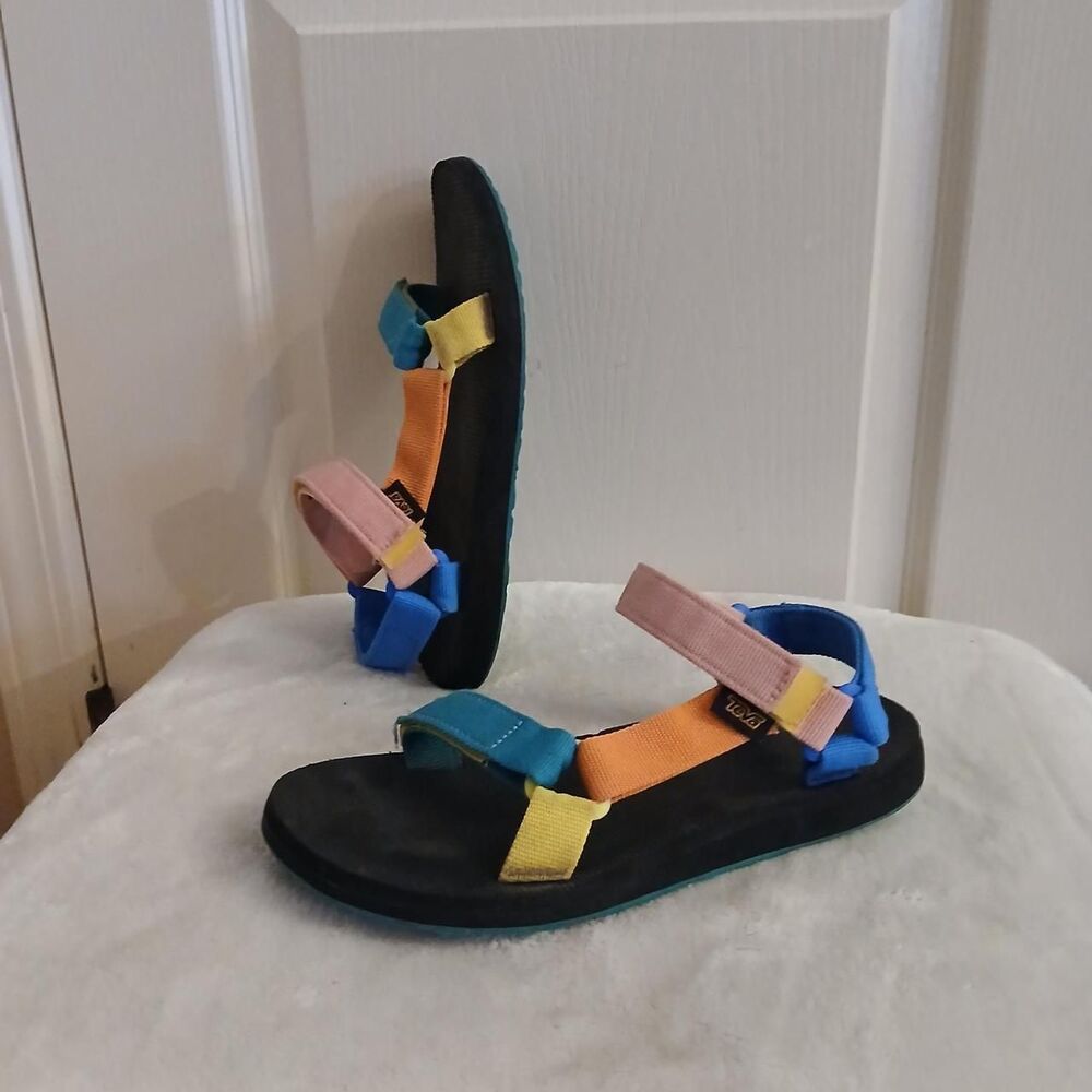 Teva Original Universal Multi-Color Strappy Sandals 8 Dopamine Retro Gorpcore